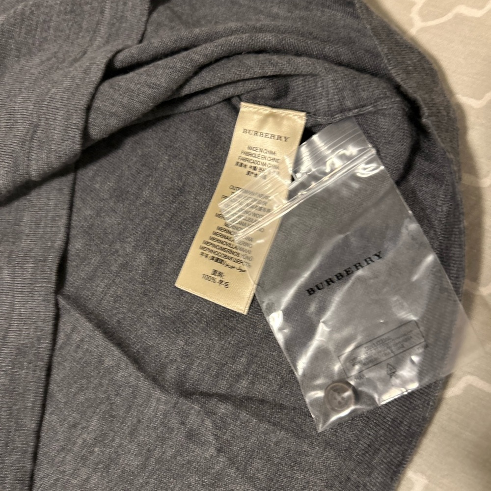 SOLD - BNWT Mens Burberry Merino Wool long sleeve polo - Picture 4 of 9